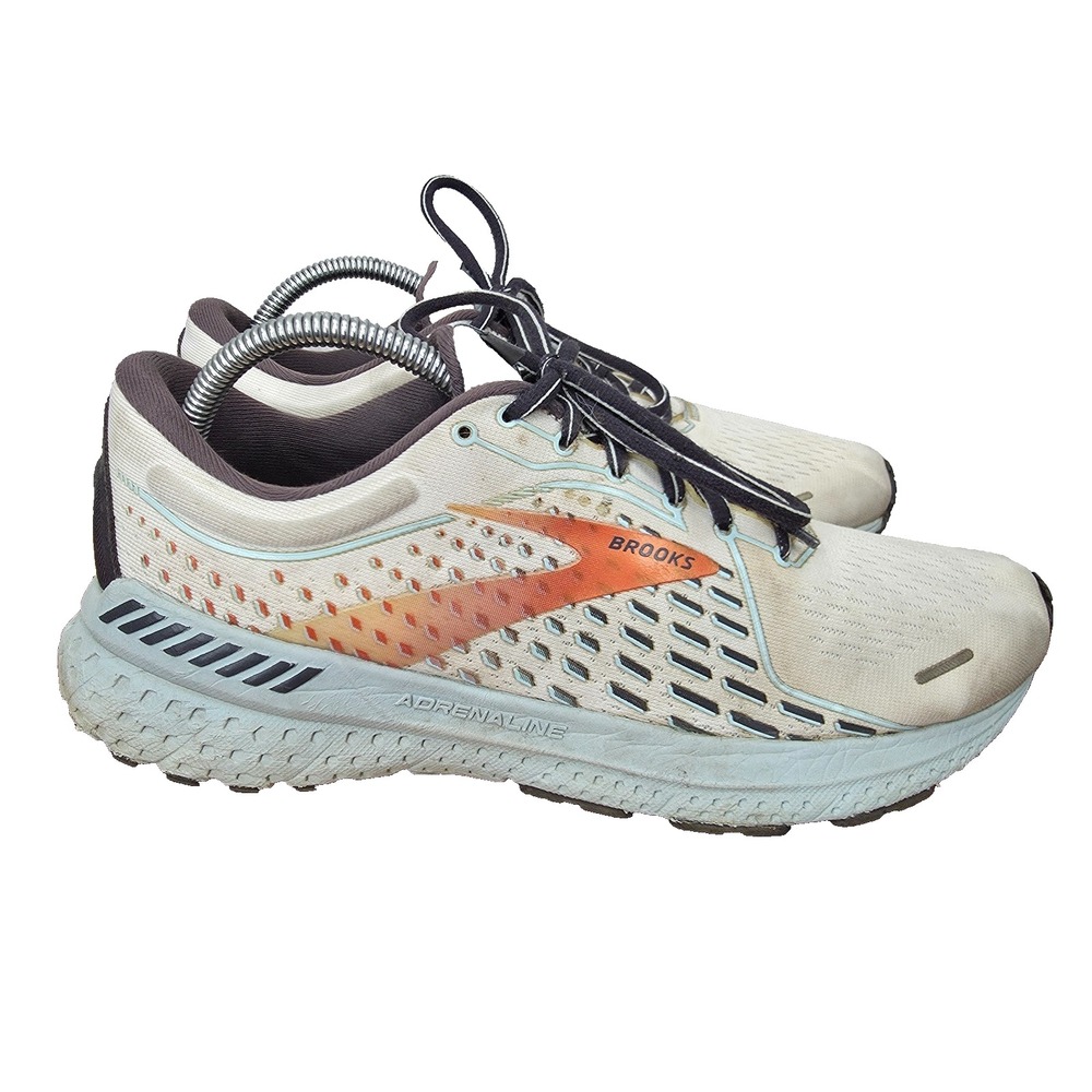 Brooks Glycerin Adrenaline GTS 21 Running Shoes Womens 10 White Blue Sneakers